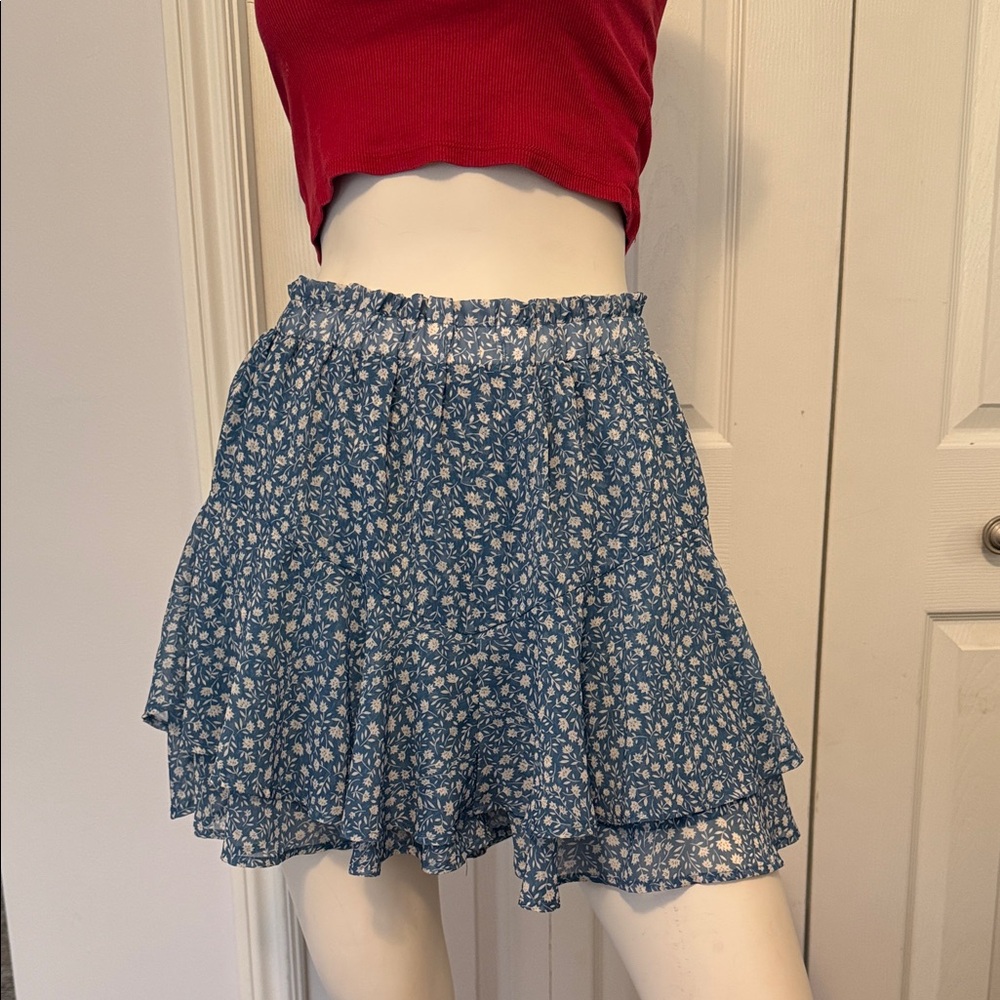 Floral Blue & Cream Skirt/Skort. Create a bundle and save!